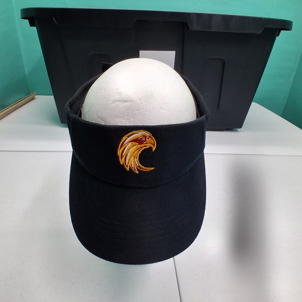 Riverhawks Tennis Visor OSFM Black Embroidered Athletic Sport Sun Hat